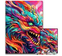 Puzzle Dragon Art Coloré 1000 Pièces pour Adultes Puzzles Défis Cerveau, Jeu Adulte, Activité Interactive Familiale 50x75cm / 19,68x29,52 Pouces