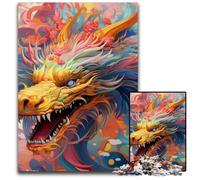 Puzzle Dragon Art Coloré 1000 Pièces pour Adultes Puzzles Défis Cerveau, Jeu Adulte, Activité Interactive Familiale 50x75cm / 19,68x29,52 Pouces