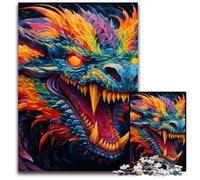 Puzzle Dragon Art Coloré 1000 Pièces Puzzles en Bois pour Adultes pour Adolescents et Ados, pour Anniversaire et Vacances 50x75cm / 19,68x29,52 Pouces