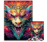 Puzzle Dragon Art Coloré 1000 Pièces Puzzles en Carton pour Adultes pour Adolescents et Ados, pour Anniversaire et Vacances 26x38cm / 10,23x14,96 Pouces
