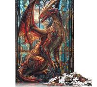 Puzzle Dragon au trésor taché de 500 pièces pour Adolescents Adultes. Puzzles en Bois pour Adultes. Puzzles pour s'amuser en Famille et Passer Une soirée de Jeux. 500 pièces (52 x 38 cm).