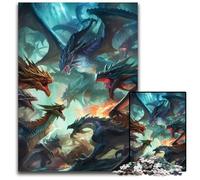 Puzzle Dragon Battle Royale 1000 pièces en Carton pour Adultes, idéal pour Les Adolescents et Les collectionneurs, Cadeau de Voyage, activité familiale 26x38cm