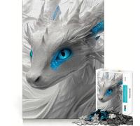 Puzzle Dragon Blanc et Bleu 1000 Pièces Développe la mémoire,ludique et de qualité Professionnelle pour stimuler l'esprit (38x52cm)