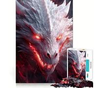 Puzzle Dragon Blanc Mystique pour Adolescents 1000 Pièces Jeu de Réflexion Anti-Stress Découpe Premium Cadeau Exceptionnel (38x52cm)