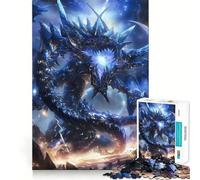 Puzzle Dragon Bleu Cristal Anime 1000 Pièces Jeu de Construction Focus Assemblage Solide et Sécurisé Jouet de Loisirs Intérieurs (38x26cm)