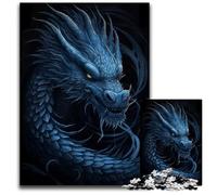 Puzzle Dragon Bleu pour Adultes Puzzle en Papier Jeu de CasseTête à Faire SoiMême Idéal pour la Famille ou comme Cadeau Décoratif 1000 Pièces (38x26cm)