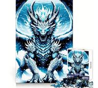 Puzzle Dragon Blizzard pour Adultes 1000 pièces Développe la Concentration et la capacité à gérer Le Stress Amusant et Facile à emboîter Idéal pour Noël (38x52cm)