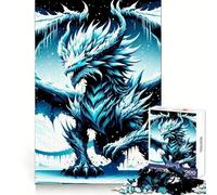 Puzzle Dragon Blizzard pour Adultes, 1000 pièces, Exercice Intelligent, détente décontractée, Bords précis, Cadeau de Noël Chaleureux (50x75cm)