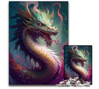 Puzzle Dragon Chinois 1000 pièces pour Adultes pour Les Adolescents, Les Couples et Les Amis pour Les Anniversaires et Noël. 50x75cm/19,68x29,52 Pouces.