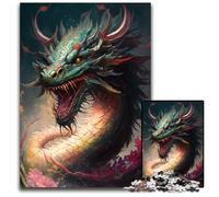Puzzle Dragon chinois 1000 pièces pour adultes. Puzzles difficiles pour adultes. Activité à domicile pour les vacances, les anniversaires et les soirées de jeux en famille. 26x38cm/10,23x14,96 pouces.