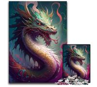 Puzzle Dragon Chinois 1000 pièces, Puzzle Difficile pour Adultes, pour Noël, Halloween, Pâques et Le Nouvel an 26x38cm/10,23x14,96 Pouces