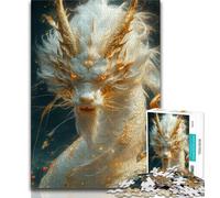 Puzzle Dragon Chinois Blanc 1000 pièces pour Adultes et Adolescents, Anti-Stress, défi Difficile, renforce l'amour Entre Couples 50x75cm