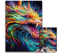 Puzzle Dragon Chinois coloré 1000 pièces pour Adultes, Casse-tête Stimulant, Jeu pour Adultes, activité Interactive familiale 50x75cm / 19,68x29,52 Pouces