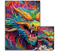 Puzzle Dragon Chinois coloré 1000 pièces pour Adultes, Puzzle Stimulant, Casse-tête DIY pour Adolescents 50x75cm / 19,68x29,52 Pouces