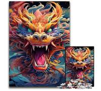 Puzzle Dragon Chinois coloré 1000 pièces, Puzzle Impossible pour Adultes, Casse-tête Stimulant pour Adolescents, Jeu interactif Amusant en Famille 50x75cm / 19,68x29,52 Pouces