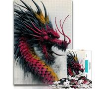 Puzzle Dragon Chinois pour Adultes, 1 000 pièces, Jeu Familial Anti-Stress, défi Difficile, Collection d'artistes, Beaux-Arts (38x26cm)