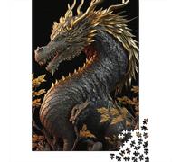 Puzzle Dragon Courageux pour Adultes et Adolescents, 1000 Pièces, Puzzle en Bois pour Adolescents, Jeu d'Ingénie, 1000 Pièces (75x50cm)