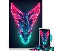 Puzzle Dragon Cyber Néon pour Adolescents 1000 Pièces Stimule la Mémoire Détente et Amusante Assemblage Cadeau Exquis (50x75cm)