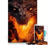 Puzzle Dragon de Feu Ancien 1000 Pièces pour Adolescents Jeu de Construction Cognitive Ajustement Parfait Format Compact Idéal pour des Jeux en Famille (38x52cm)