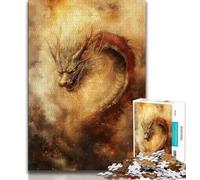 Puzzle Dragon de Style Chinois 1000 pièces pour Adultes et Adolescents, Aide Le Cerveau à exercer des Jouets addictifs pour cultiver la Patience, Jeu de défi Unique (38x26cm)