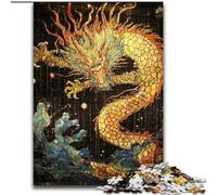 Puzzle Dragon de Style Japonais 1000 pièces pour Adultes, Cadeaux pour Passer Un Bon Moment à la Maison et à l'amour 26x38cm