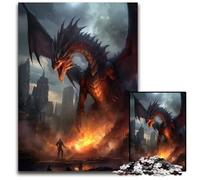 Puzzle Dragon Destroying City 1000 pièces pour Noël Halloween Pâques Nouvel an (38 x 26 cm)
