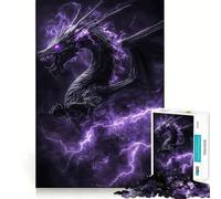 Puzzle Dragon Éclair Violet 1000 Pièces pour Adolescents Jeu Cognitif et Atelier Calme Finition Premium Liste de Souhaits du Père Noël (38x52cm)
