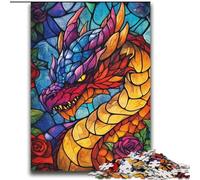 Puzzle Dragon en vitrail 2000 pièces pour Adultes, activité familiale Amusante à la Maison, Cadeau d'anniversaire, Cadeau de Voyage (70x100cm)