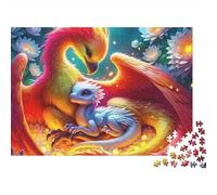 Puzzle Dragon enlacé par Une bête de feu,1000 pièces,Carton épais et résistant,encadrable,idéal Voyages,séjours à la Maison ou à la Maison,Adultes,familles,Adolescents débutants,70x50cm/1000 pièces