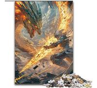 Puzzle Dragon et Guerrier 1000 pièces, Art Intéressant, Réduction du Stress, Liste de Souhaits avec Père Noël, pour Les 14 Ans (50x75cm)
