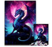 Puzzle Dragon Fantastique dans Le Ciel Puzzle Difficile pour Adultes Cadeau Parfait pour la Famille et Les Amis Convient aux 14 Ans 1000 PCS (75x50cm)