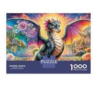 Puzzle Dragon Fantasy 1000 pièces - Chat ailé dans Le Cosmos - Jeu éducatif pour Adultes - Décoration élégante - Défi - Niveau de difficulté élevé - Cadeau d'anniversaire - 70 x 50 cm / 1000 pièces