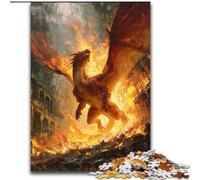 Puzzle Dragon Flamme 1000 pièces, Jeu éducatif, défi, Cadeau d'anniversaire, décoration Murale (50x75cm)