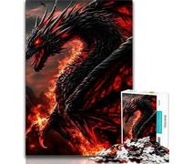 Puzzle Dragon Flamme 1000 pièces pour Adolescents Anti-Stress défi Difficile renforce l'amour Entre Couples (26x38cm)
