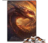 Puzzle Dragon Flamme 1000 pièces pour Adultes et Adolescents, Jeu Stimulant, idéal comme Cadeau pour Toute la Famille (50x75cm)