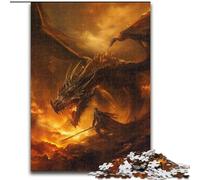 Puzzle Dragon Flamme 1000 pièces pour Adultes et Adolescents, Jouet éducatif Anti-Stress, idéal comme Cadeau pour Toute la Famille (26x38cm)