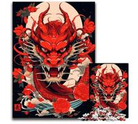 Puzzle Dragon Japonais 1000 pièces pour Adultes Adolescents et familles Décoration DIY idéale Défi cérébral 1000 pièces (38 x 26 cm)