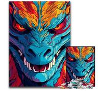 Puzzle Dragon Japonais Fantastique 1000 pièces (38 x 26 cm) Puzzles en Papier pour Adultes Divertissement Relaxant Cadeau de Noël idéal Décoration d'intérieur