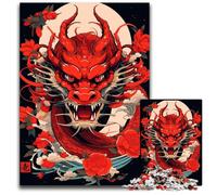 Puzzle Dragon Japonais pour Adultes 1 000 pièces (75 x 50 cm) Design Complexe pour Adolescents décoration DIY et Divertissement cérébral