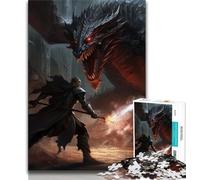 Puzzle Dragon Knight 1000 pièces pour Adultes, Jeu Familial Anti-Stress, défi Difficile, Superbes Cadeaux et Jouets 38x26cm