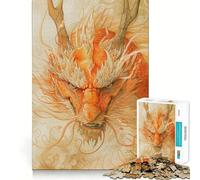 Puzzle Dragon Légendaire Orange pour Adultes, 1000 Pièces, Jeu de Réflexion, Détente et Image à Assembler, Cadeau Parfait (38x52cm)