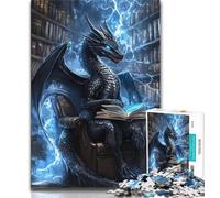 Puzzle Dragon lisant Un Livre pour Adultes 1000 pièces, Jeu Stimulant et Jeu Familial idéal comme Cadeau pour Toute la Famille 38x26cm