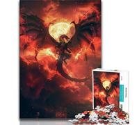 Puzzle Dragon Lune de Sang 1000 pièces pour Adolescents, Jeu Stimulant et Familial avec des pièces de Formes aléatoires entièrement emboîtables (50x75cm)