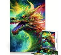 Puzzle Dragon Matcha Version 1000 pièces pour Adolescents Améliore la mémoire Amusant et Relaxant Bords Nets Cadeau Unique 38x52cm