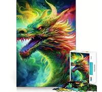 Puzzle Dragon Matcha Version 1000 pièces pour Adolescents Améliore la mémoire Amusant et Relaxant Bords Nets Cadeau Unique 38x52cm