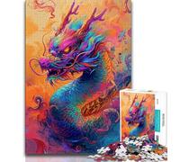 Puzzle Dragon Mystérieux 1000 Pièces pour Adultes Puzzles pour Adolescents et Adultes Pièces Entièrement Emboîtables et de Formes Aléatoires 75x50cm