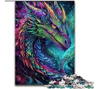Puzzle Dragon Mystérieux pour Adolescents 1000 Pièces, pour 14 Ans et Plus, Art Déco Maison Jeux Famille Cadeaux Noël Anniversaire (26x38cm)