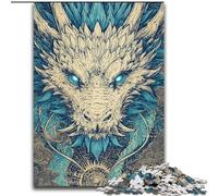 Puzzle Dragon Mystérieux pour Adultes 1000 Pièces, Convient aux 14 Ans et Plus Décoration Murale Cadeau d'anniversaire de Noël (26x38cm)