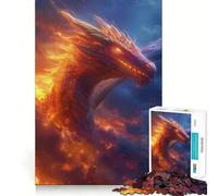 Puzzle Dragon Néon 1000 Pièces pour Adultes Améliore la Mémoire Moment de Paix Bordure Fine Cadeau de Noël (50x75cm)
