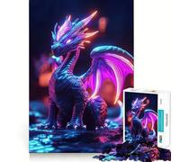 Puzzle Dragon Néon 1000 Pièces pour Adultes Jeu Intelligent Anti-Stress Assemblage du Motif Surprise Chaleureuse (50x75cm)